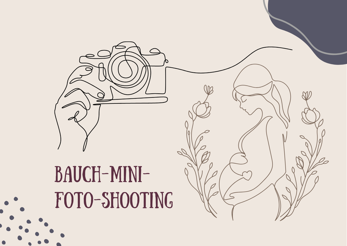 Grafik mit Fotoapperat und schwangeren Frau